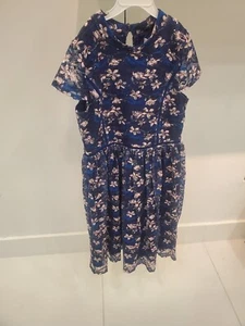 Blush by Us Angels Girl's Nadia Lace Short-Sleeve Dress LC7 Navy Size 14 NWT - Picture 1 of 5