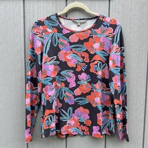 Yarra Trail Womens T-Shirt Size XS Floral Knit Long Sleeve Crew Neck Top - Picture 1 of 20