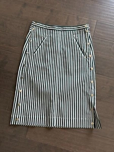 Per Se Carlisle Women's Green / White Stripe Long Skirt Size 4 - Picture 1 of 5