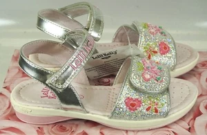 Girls Lelli Kelly Silver Alexandra LK4472 Glitter Sandals US 7 /UK 24 Retail $69 - Picture 1 of 3