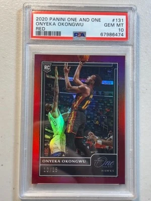 Onyeka Okongwu PSA 10 2020-21 Panini One and One 10 /15 Red Rookie RC #131 - Image 1 of 2