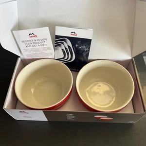 Staub 2 Ceramic 6.5”  Large Universal Bowls - Red New - Picture 1 of 10