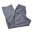 Under Armour Sweat Track Pants Mens Size Large Gray Heat Gear Loose Polyester