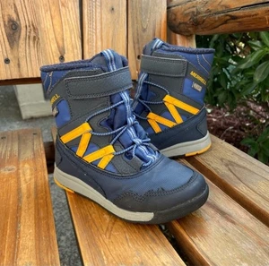 Merrell Kinder Snow Crush blau gelb Stiefel Jungen wasserdicht Winter warm - Bild 1 von 16