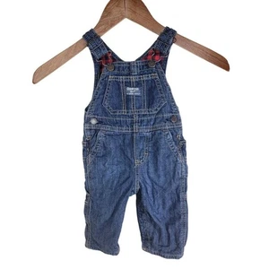 Mono vaquero OshKosh Osh Kosh Bgosh bebé niño azul forrado a cuadros talla 6 meses - Imagen 1 de 10