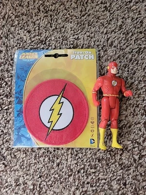 Justice League Iron On Patch And Flash Action Figure Foto 1 de 2