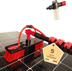 ITALIA | Kit Pulizia Pannelli Fotovoltaici | Estensibile 5 Metri | Spazzola per - Foto 1 di 12