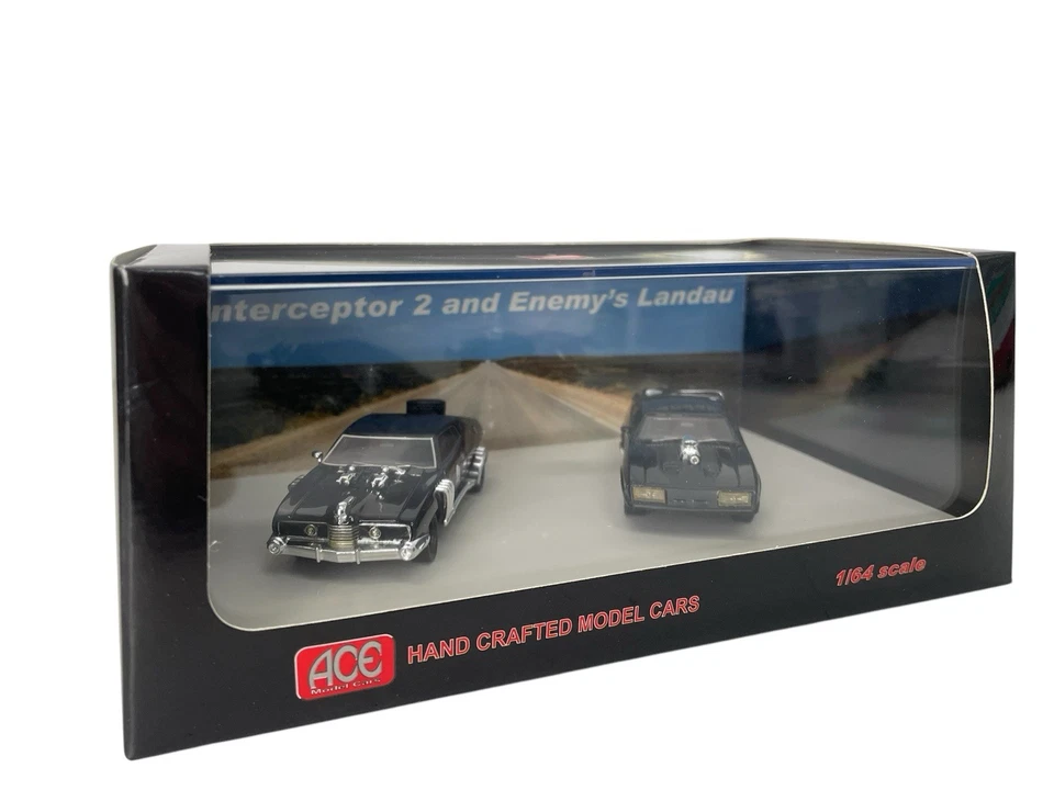 ACE 1/64 MAD MAX INTERCEPTOR 2 & ENEMYs LANDAU TWIN SET FORD FALCON MOVIE RESIN - Image 1 of 4