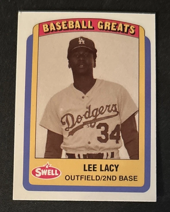 1990 年 Swell 棒球伟人 Lee Lacy 卡 #94 道奇队勇士队海盗/2B 状况极佳 — 第 1/3 张图片