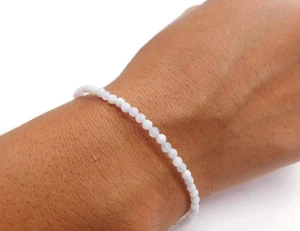 Natural White Rainbow Moonstone Bracelet, Moonstone Jewelry, Blue Flash Gemstone - Picture 1 of 4