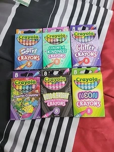 6  Crayola Special Edition Crayons Swirl Neon Cosmic Kindness Glitter Bold - Picture 1 of 7