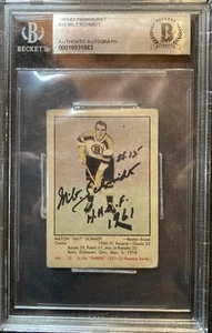 Milt Schmidt 1951 Parkhurst #29 Rookie Card BGS Auto Authentic Bruins HOF Legend - Picture 1 of 2