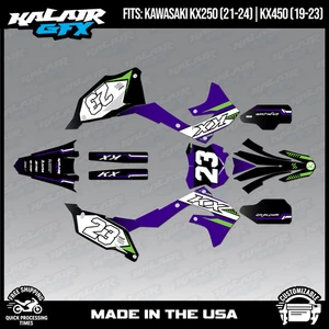Kalair GFX Graphics Kit for KX450 2019-2023 and KX250 2021-24 Viper - Purple - Picture 1 of 4
