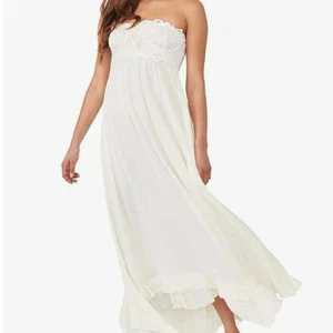 Free People Adella Corset Ivory Boho Dress Bridal Beachy Size XS Ruffle hem - Picture 1 of 11