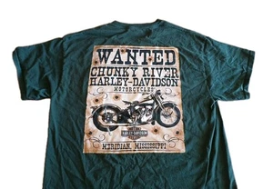 Harley Davidson T-Shirt Chunky River Mississippi Biker Motorrad grün  - Bild 1 von 7