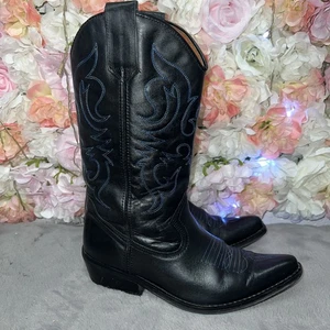 Stivali western da cowboy Bota Jaca in vera pelle neri taglia 28 MX 9 US escluse condizioni - Foto 1 di 8