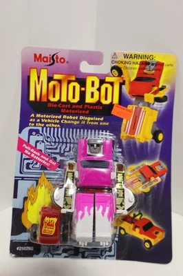 New 1994 Maisto Moto Bot Action Figure Robot Motorized Truck Pink & White - Image 1 of 3