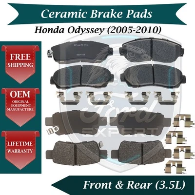 Kit de pastillas de freno delanteras y traseras de cerámica para Honda Odyssey 2005-2010 garantía de 10 años Foto 1 de 4