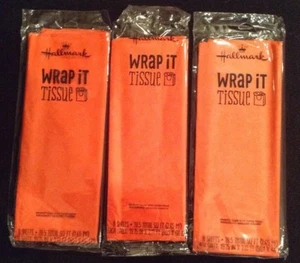 Menge 3 Hallmark Wrap it Up Taschentücher rot 8 Blatt 19" x 2,17' 28,5 Gesamt Quadratfuß - Bild 1 von 6