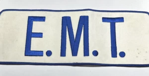 E.M.T. "Parche de 11"" de largo 4"" de ancho para parte posterior de la chaqueta letras blancas azules" - Imagen 1 de 5