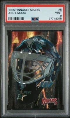 1995 Pinnacle ANDY MOOG North Stars MASKS Dufex # 5 Insert PSA 9 Pop 2 Highest - Image 1 of 2