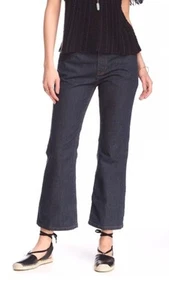 Free People Damenjeans hoher Bund Denim Schlag Größe 28 x 26 UVP 128 $ stürmisch - Bild 1 von 9