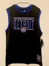 NBA Detroit Pistons Basketball Jersey Sleeveless Size L Black Blue