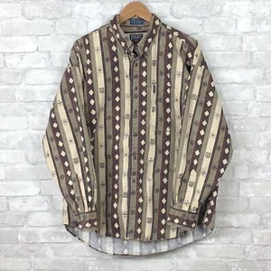 Vintage Ralph Lauren Chaps Button Up Shirt XL Geometric Graphics Mid 1990's - Picture 1 of 9