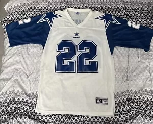 Vintage Starter #22 Emmitt E Smith Dallas Cowboys White Size 48 Large NFL Jersey - Picture 1 of 12
