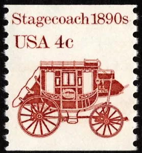 US - 1982 - 4 Cents Stagecoach Transporation Coil w/ Tagging Omitted # 1898Ae NH - Picture 1 of 1