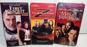 3 VHS Kassetten Der Mann mit der eisernen Maske, Erster Ritter, Die Maske des Zorro - Bild 1 von 4