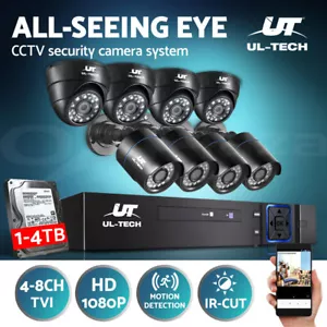 UL-tech CCTV Security Camera System 1080P 4CH 8CH DVR Home Outdoor Long Range - Picture 1 of 41