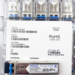 Finisar FTLF1318P3BTL GE SFP SMF 1.25GB 10KM Transceiver Optic Industrial Temp - Picture 1 of 2