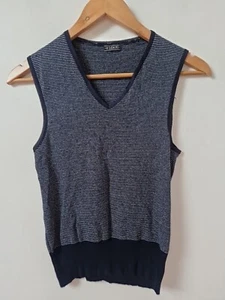 Vintage Kookai Blue Striped Vest Blouse Top Size 8 - Picture 1 of 5