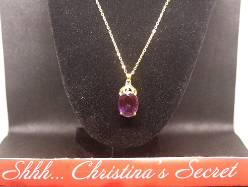 UNDERCOVER Collana Nuova con Etichette Ciondolo Ametista Strass Oro Catena Regolabile Nuova con Etichette