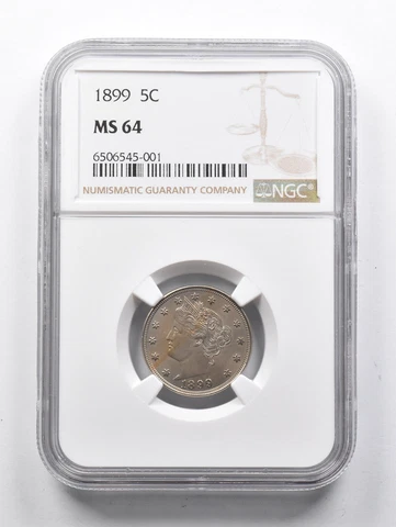 MS64 1899 Liberty V Nickel NGC *1467 Cover