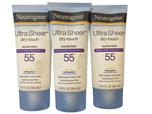 Lote de 3 lociones protectoras solares Neutrogena Ultra Sheer Dry-Touch FPS 55 3 oz exp 2027 - Imagen 1 de 2