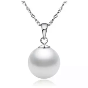 Halskette Perlenkette Silber echt 925er Sterling Perlen Anhänger Damen Schmuck - Picture 1 of 4