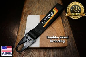 Vintage Toyota Heritage Stripes Keychain Lanyard, Metal Clip Key Ring Accessory - Picture 1 of 9