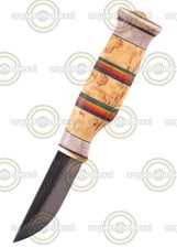 ???? PUUKKO -Cuchillo arcoíris - hoja de 9,5cm + Funda Cuero Original