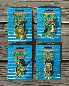 SET OF 4 VINTAGE 1990 TEENAGE MUTANT NINJA TURTLES COLLECTOR PINS # 4491 RARE ! - Picture 1 of 15