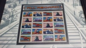 Estampillas postales de tren USPS 1999 a bordo en marco - Imagen 1 de 8