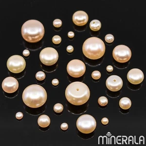 GROSSHANDEL NATÜRLICHE SÜSSWASSER PFIRSICH PERLE HALBBOHRER RUND 3mm-10mm WP0026D - Bild 1 von 9