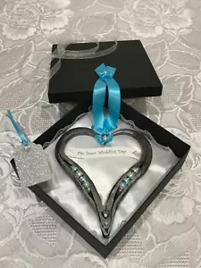 Forged in Fire Lucky Horseshoe Heart - Wedding Anniversary Something Blue - Picture 1 of 14