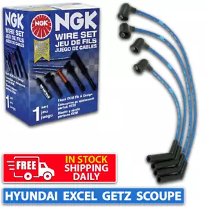 Juego de cables de bujía NGK para Hyundai Excel Getz S Coupe 1.3 1.5 L G4EA G4EK - Imagen 1 de 2