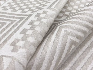 Donghia Ethnic Diamond Brocatelle Weave Fabric- Nomad Cream 7.50 yd DG-10332.010 - Picture 1 of 5
