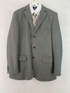 Geoffrey Beene Mens Suit Blazer Sports Jacket Coat Houndstooth Wool Sz 42 L