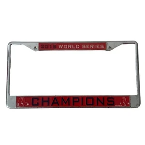 Boston Red Sox 2018 World Series Bold Logo Design Laser license plate Chrome - Picture 1 of 9