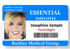 Essential worker ID card customized with name, logo, picture, graphics