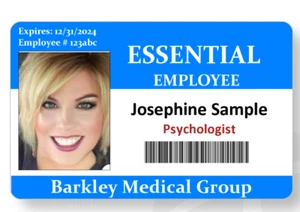 Essential Worker Personalausweis angepasst mit Name, Logo, Bild, Grafik - Bild 1 von 9
